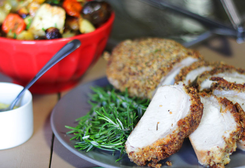 Mustard Crusted Pork and Vegetables