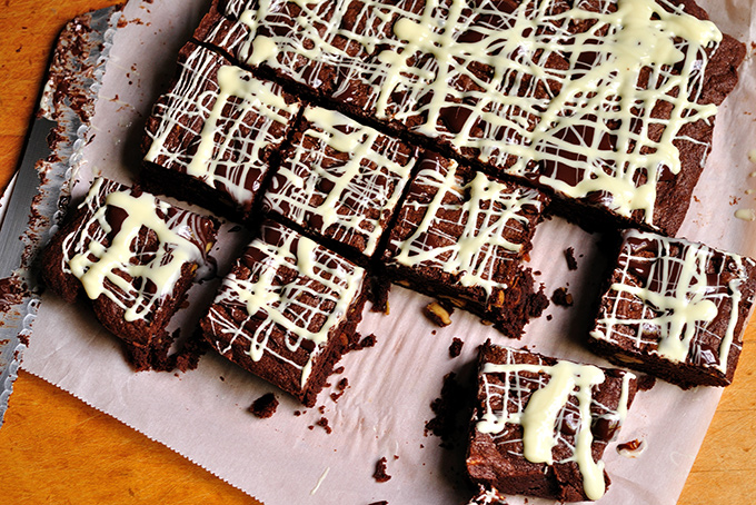Fudgy Black Tie Brownie Cake