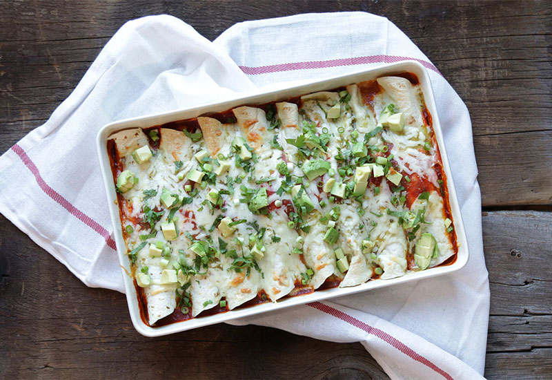 Lentil and Spinach Enchiladas
