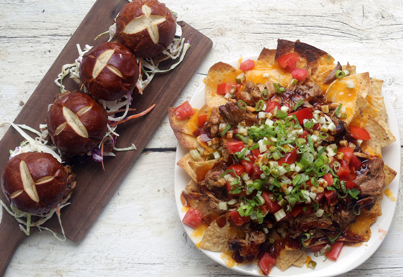 Slow-Cooker BBQ Pork Sliders and Nachos