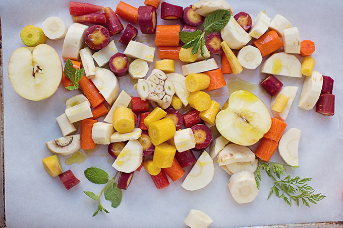 Sliced Apples and Carrots