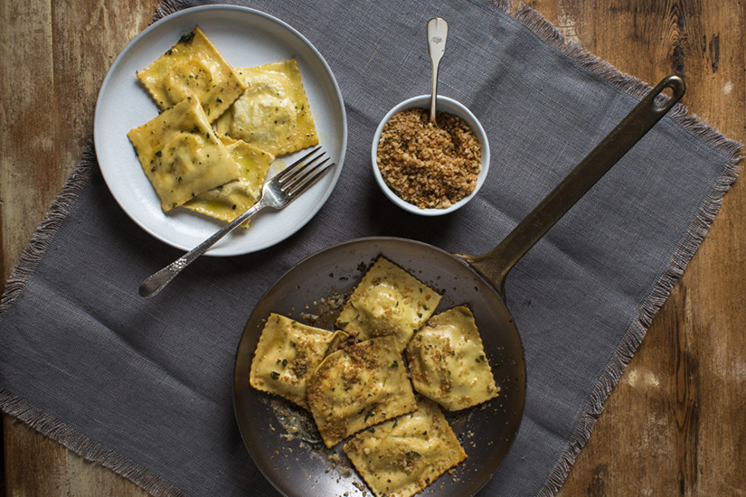 Fresh Made Ravioli with Oregano Bread Crumbs