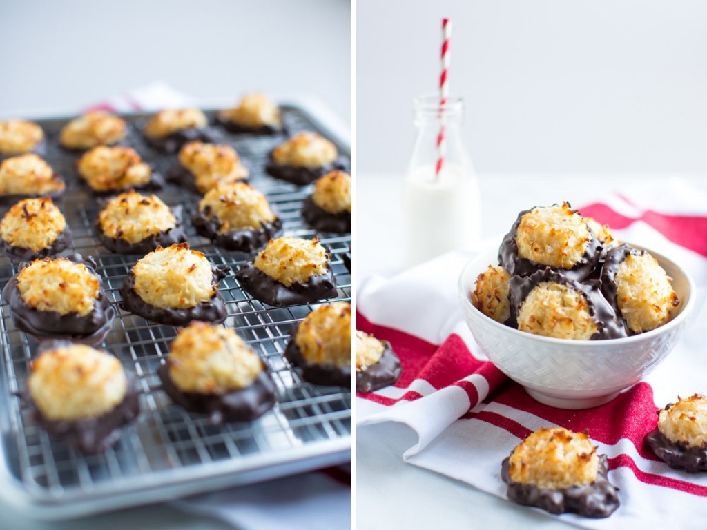Chocolate Dipped Coconut Macaroons
