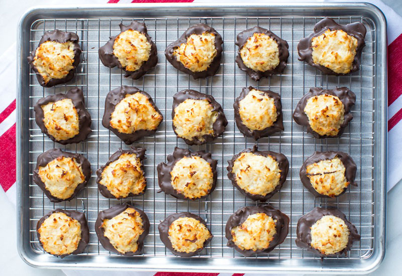 Chocolate Dipped Coconut Macaroons