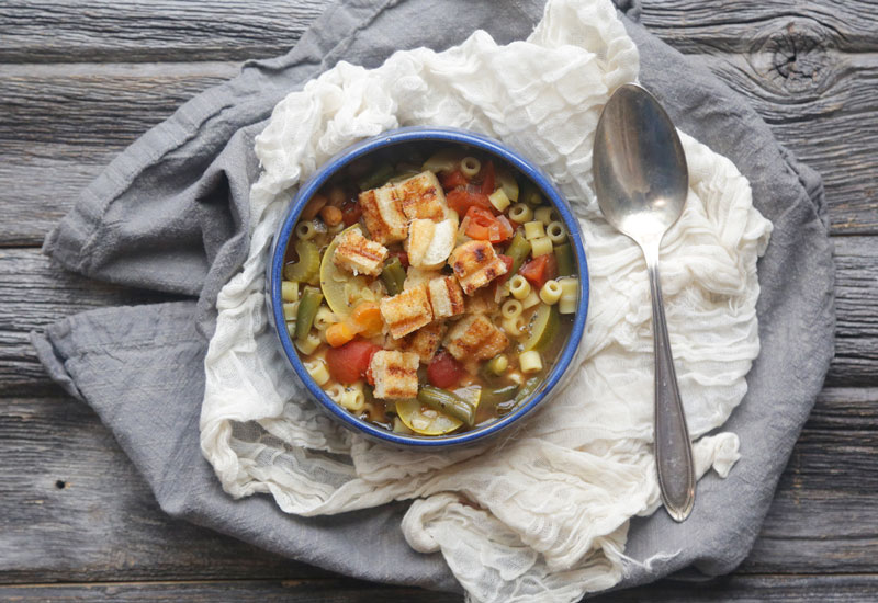 Beef and Vegetable Minestrone and Vegetable Tortellini Soup