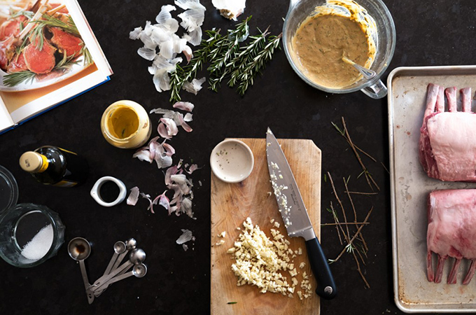 Prepping Rack of Lamb