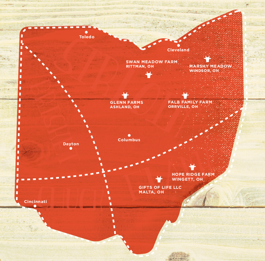 State of Ohio Local Beef Map