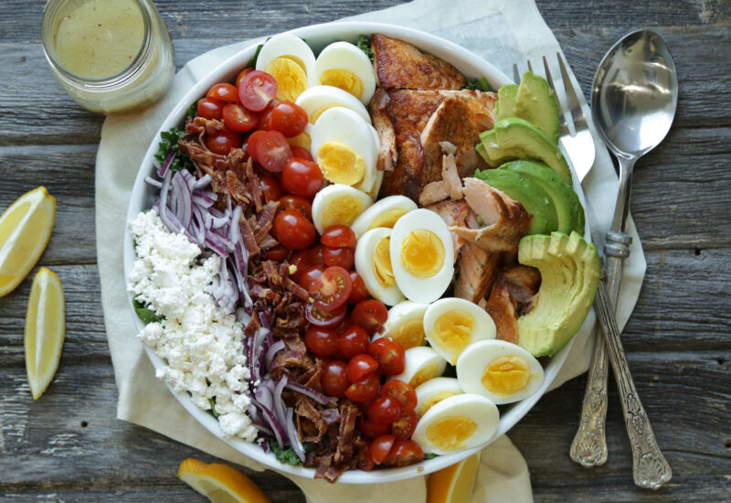 Salmon Cobb Salad with Lemon Vinaigrette