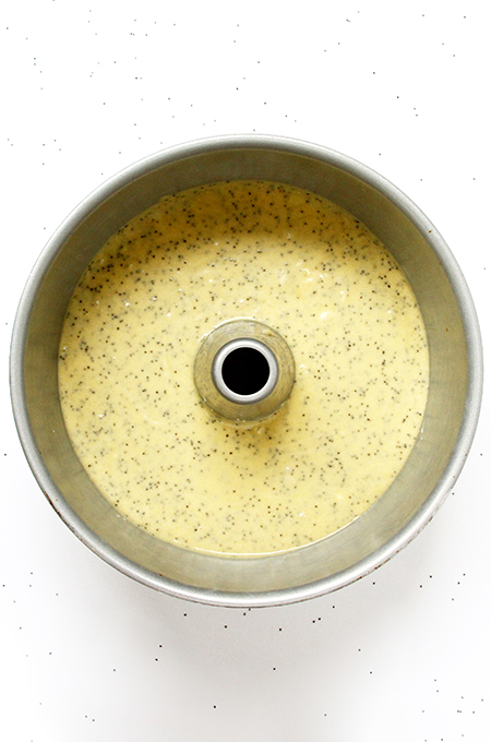 Poppyseed Cake Unbaked in Baking Mold