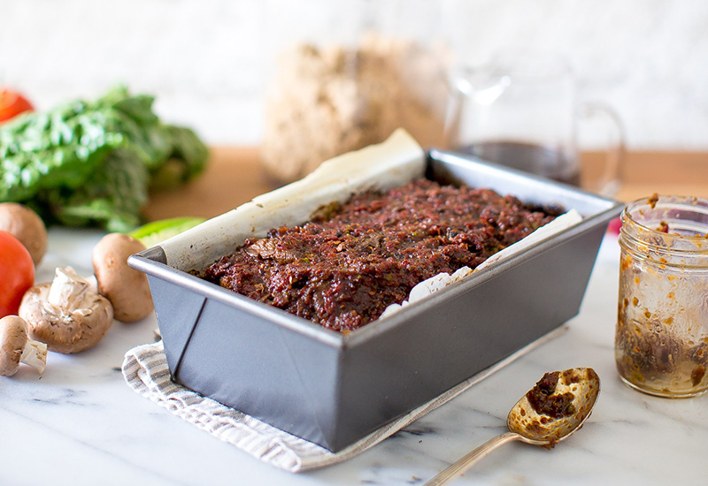 Pork and Veal Meatloaf Stuffed with Mushrooms
