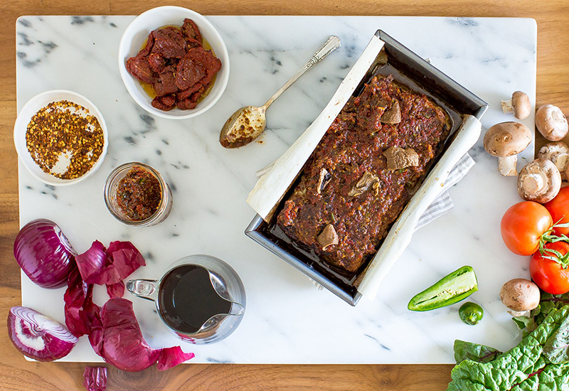 Pork and Veal Meatloaf Stuffed with Mushrooms