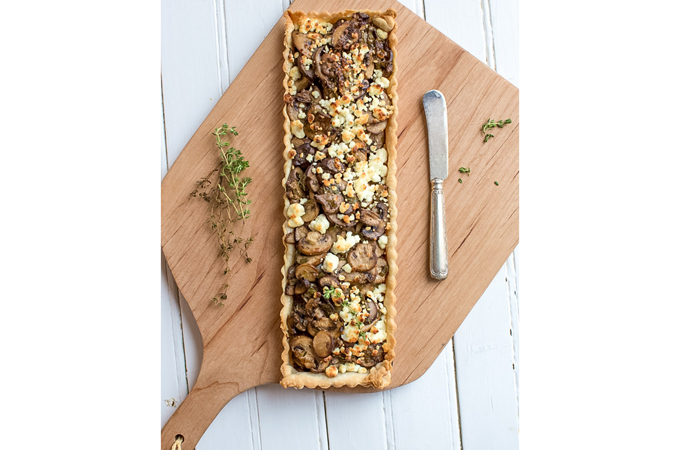 Wild Mushroom, Leek & Goat Cheese Tart