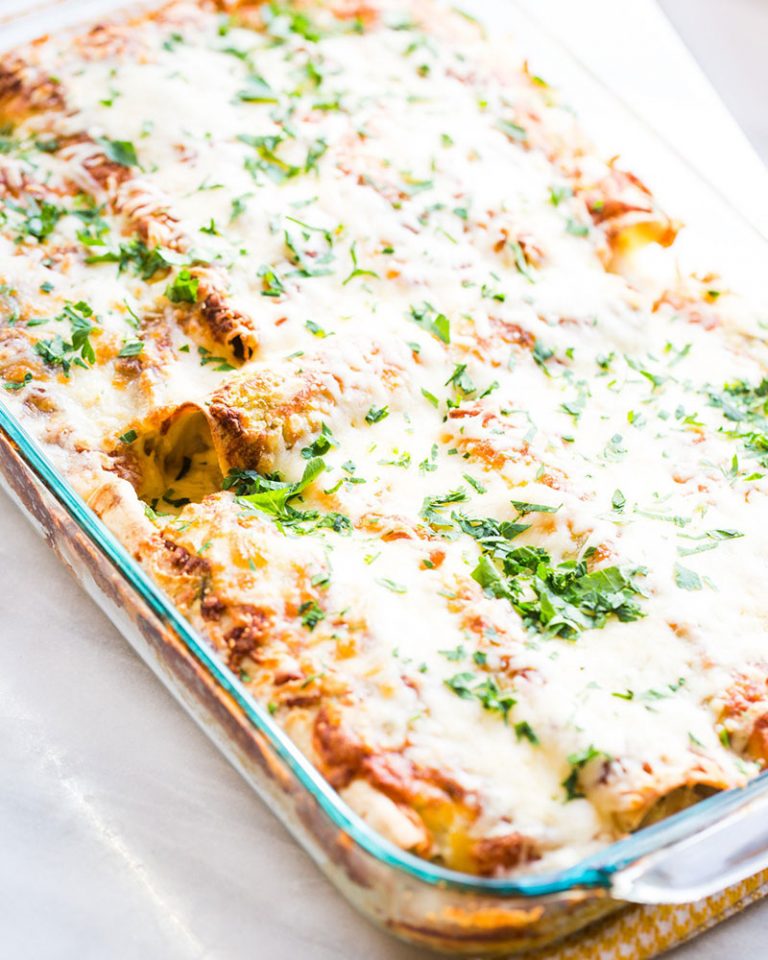 Baked Enchiladas in Glass Dish