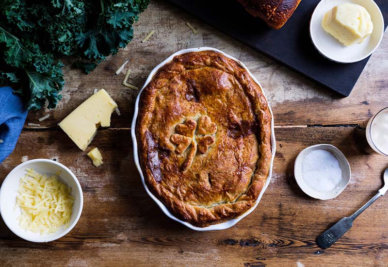 Irish Steak, Stout and Cheddar Cheese Pie