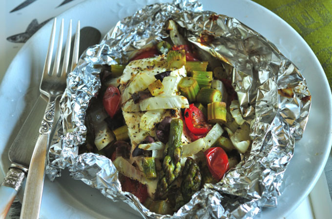 Halibut & Veggies in Foil Packet