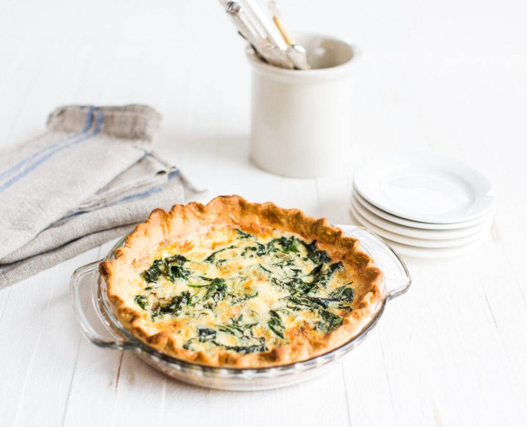 Quiche Lorraine with Spinach and Gruyere