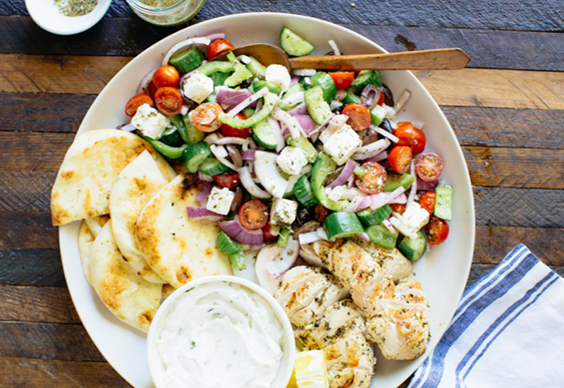 Greek Lemon Garlic Chicken Salad