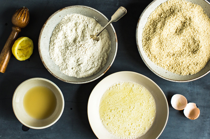 Panko Breading Ingredients in Bowl