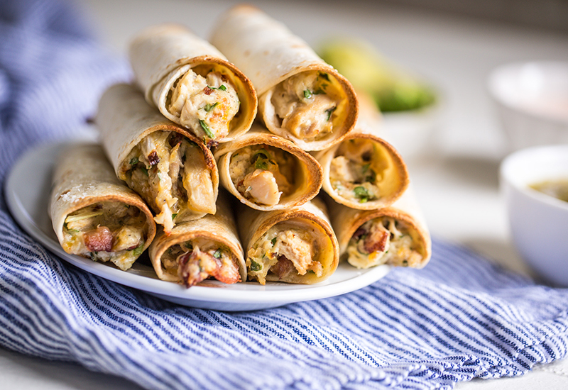 Easy Chicken Bacon Ranch Taquitos