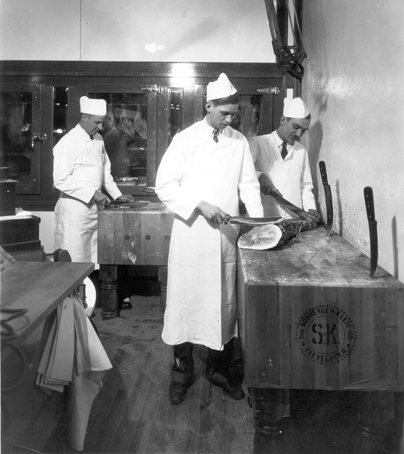Joe Heinen Slicing Meat in Butcher Shop
