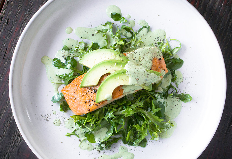 Salmon with Green Goddess Dressing