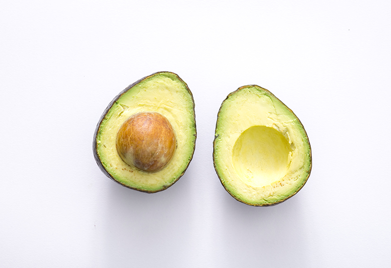 Avocado cut in half
