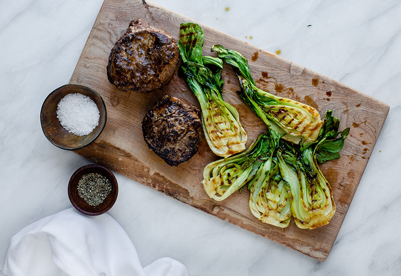 Whole Filet Mignon with Bok Choy