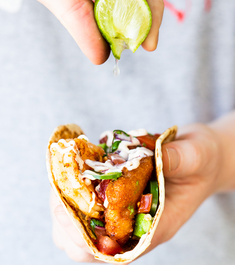 Taco with Lime Drizzle