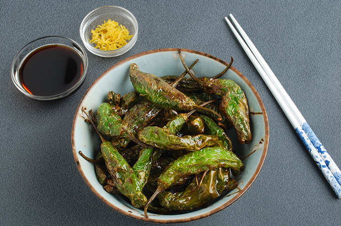 Sizzling Shishito Peppers