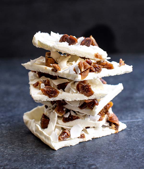 Pieces of Greek Yogurt Bark Stacked