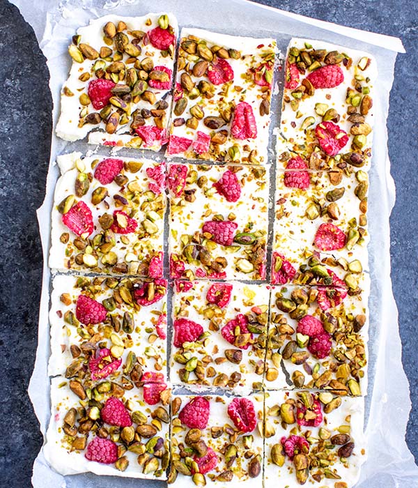 Greek Yogurt Bark on a Tray
