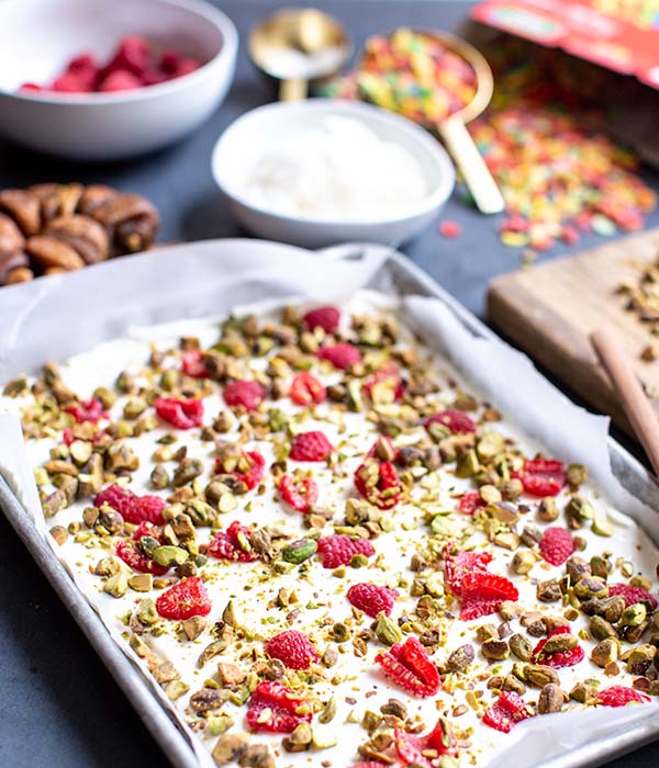 Greek Yogurt Bark with Ingredients