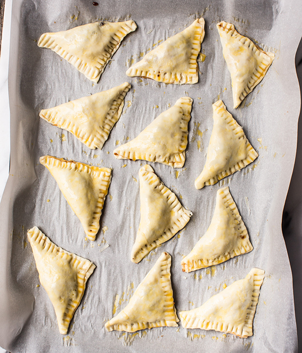 Ham and Cheese Turnover Triangles Uncooked