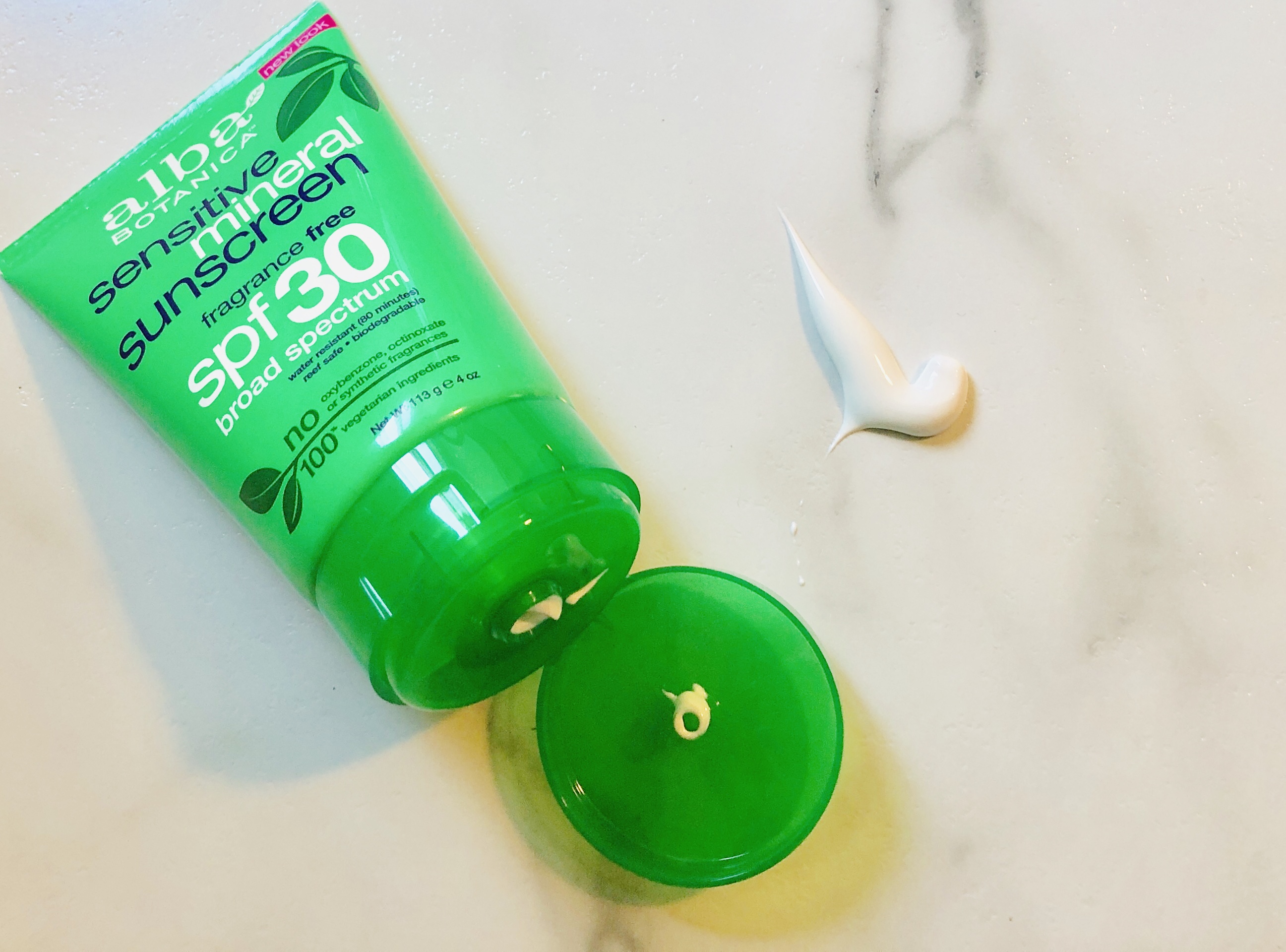 Alba Botanica sensitive mineral spf 30 sunscreen.