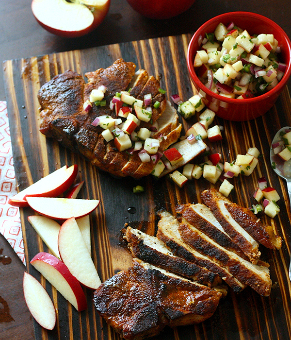 Blackened Pork Chops Rave Apple Salsa