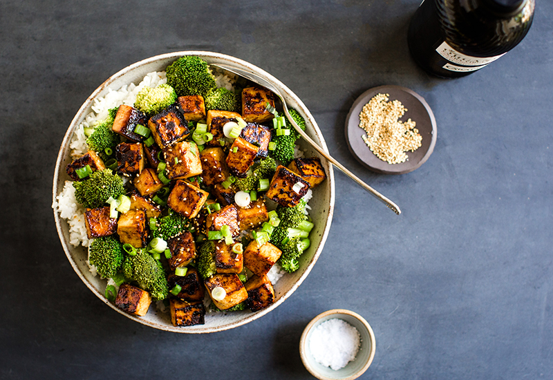 Crispy Seared Asian Garlic Tofu