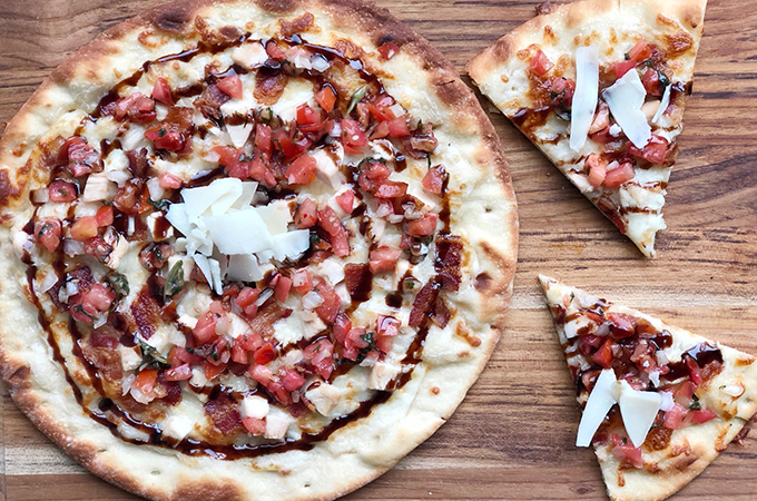 Bacon Chicken Bruschetta Pizza