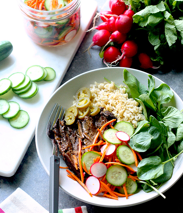 Slow Cooker Beef Bahn Mi Bowls