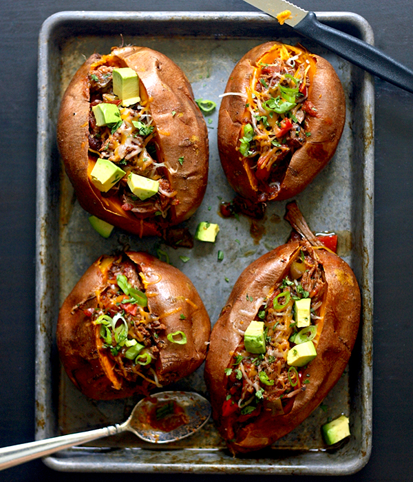Chili Stuffed Sweet Potatoes