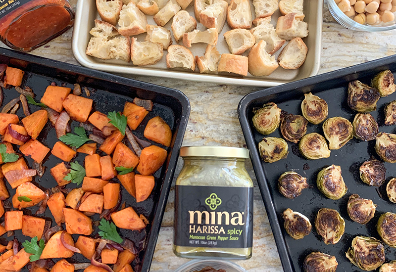 Harissa Panzanella Salad Ingredients