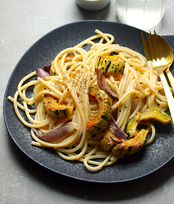 Delicata Squash Pasta on Plate