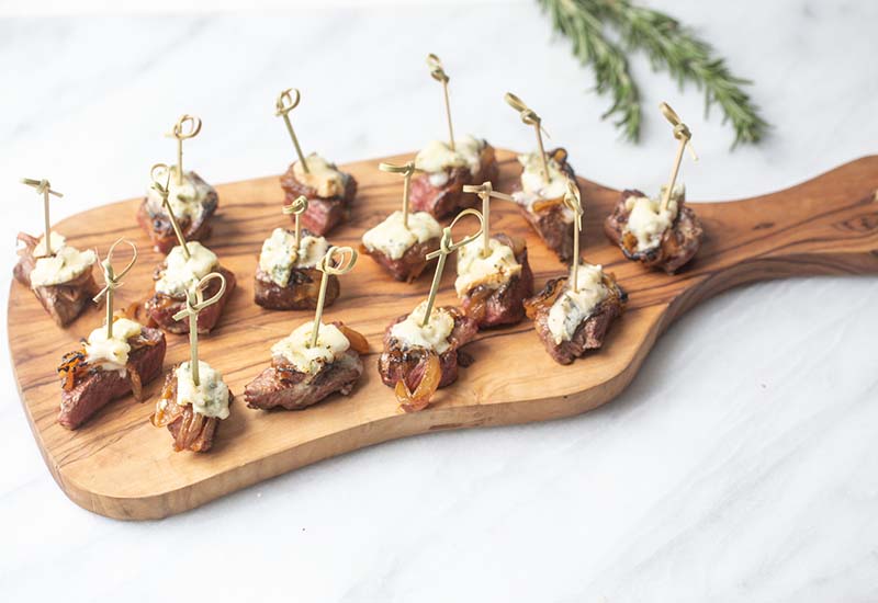 Bleu Cheese and Caramelized Onion Steak Bites