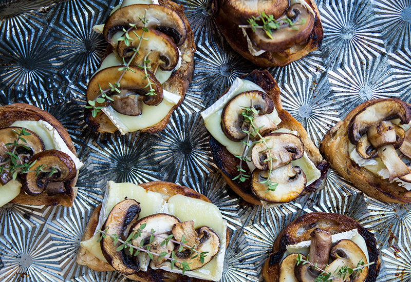 Brie and Mushroom Crostini