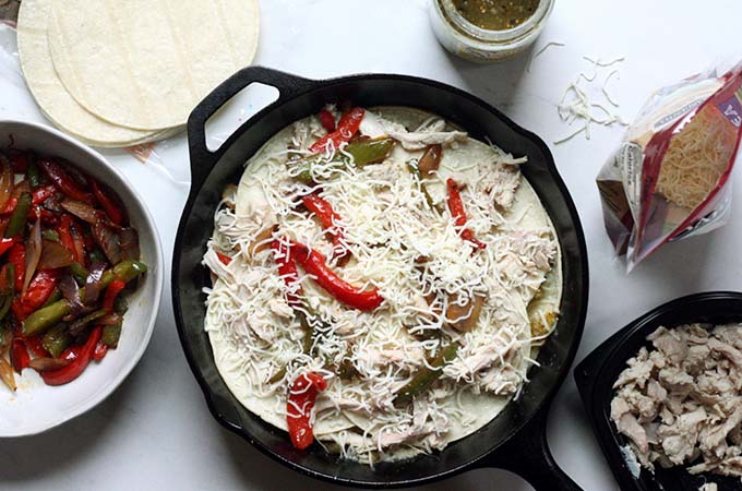 Green Chicken Enchilada Casserole Prep