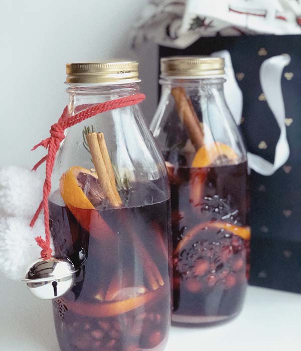 Holiday Sangria in Mason Jars
