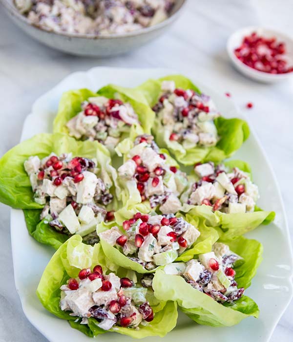 Thanksgiving Turkey Lettuce Wraps on Platter