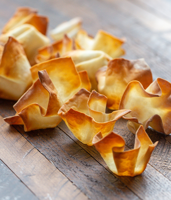 Crab wonton wrappers cooked