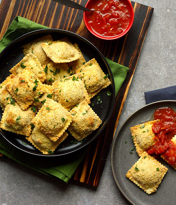Toasted Chicken Parmesan Ravioli