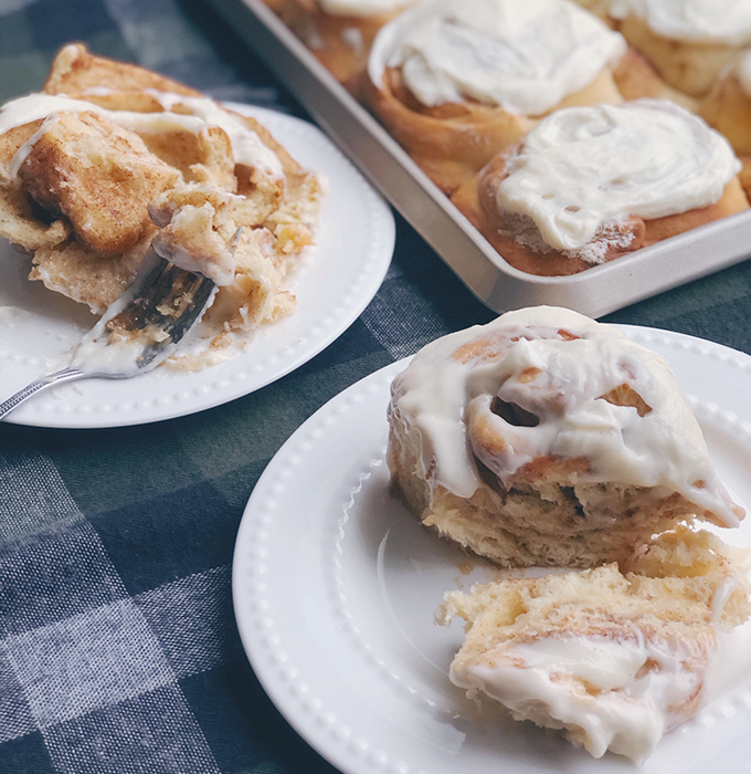 Holiday Cinnamon Rolls on Plate