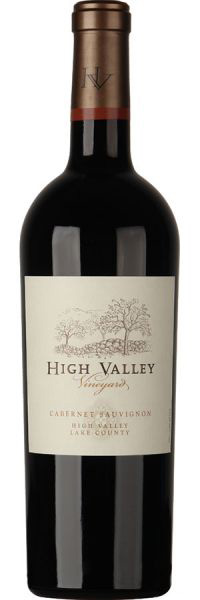 Bottle of High Valley Vinyard cabernet sauvignon.